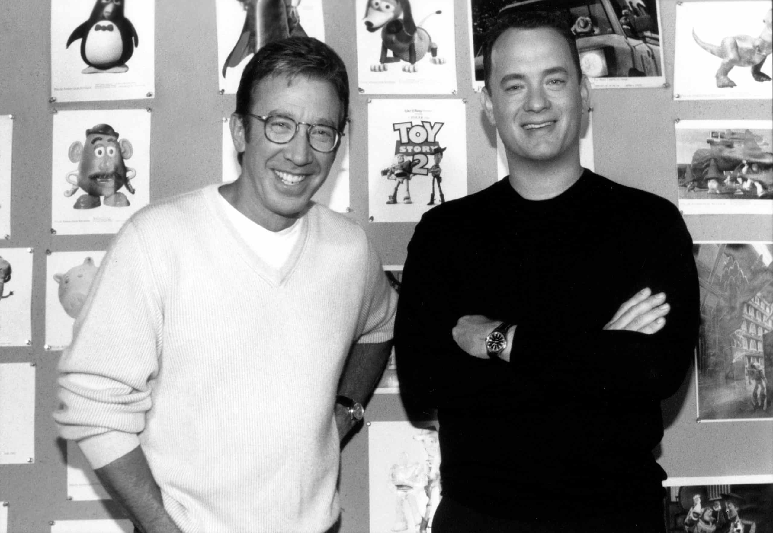 TOY STORY 2, from left: Tim Allen (voice of Buzz Lightyear), Tom Hanks (voice of Woody), 1999