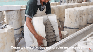 Part of the value behind ceramic Christmas trees rests with the creation process