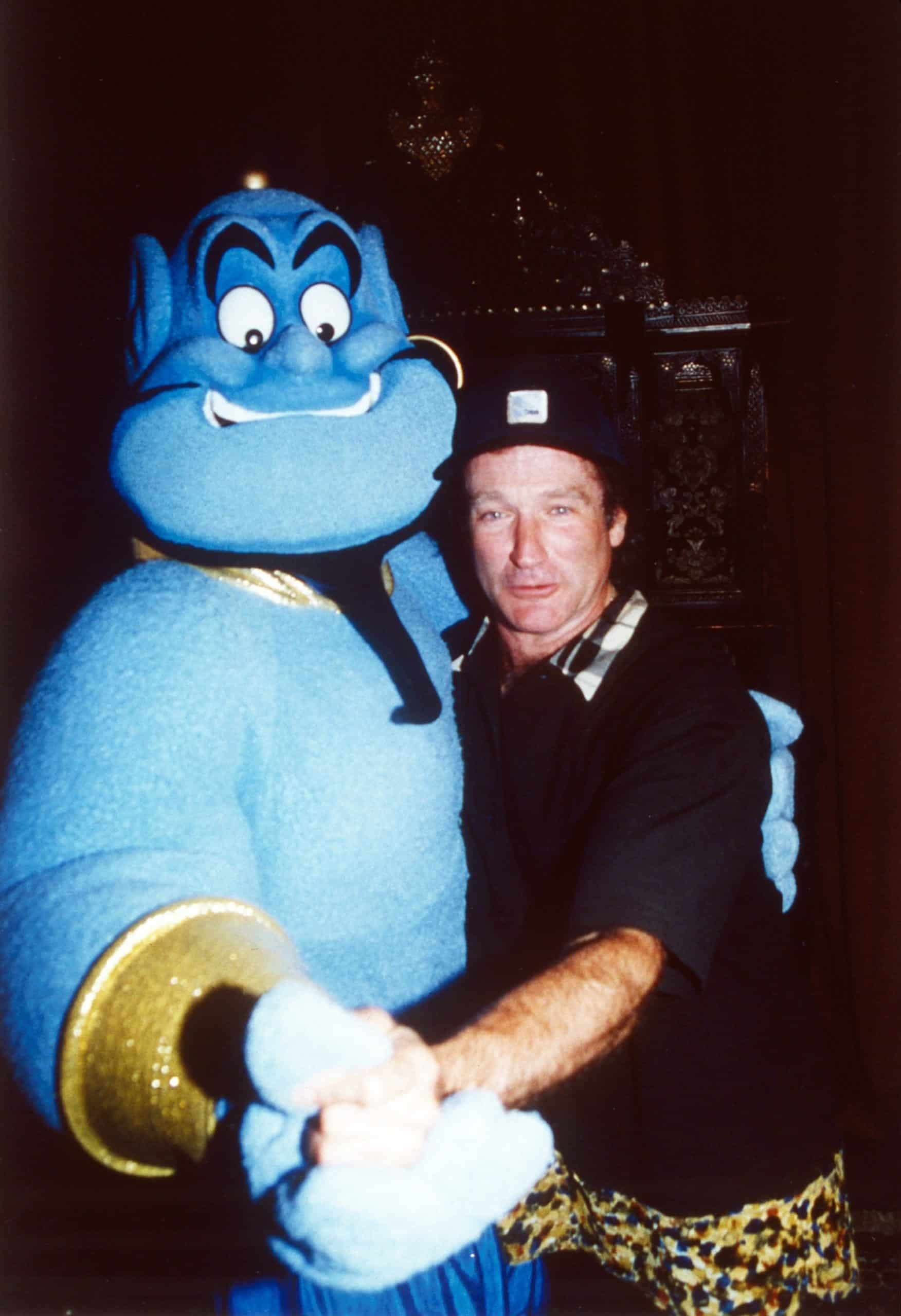 Robin Williams, with Genie from Aladdin, 1990s