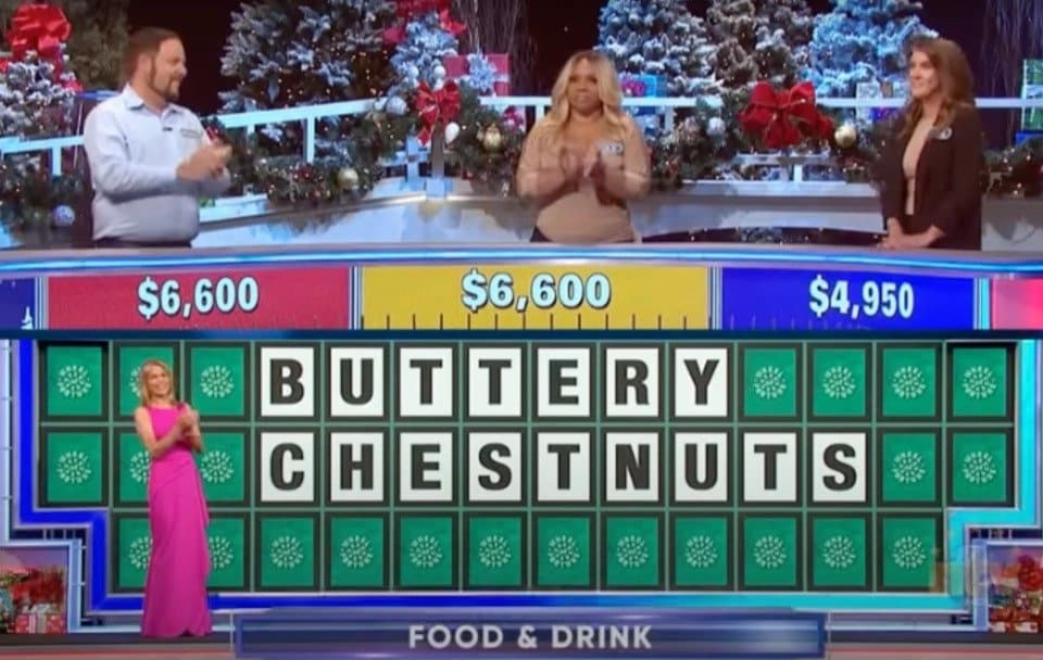 Buttery chestnuts puzzle on 'Wheel of Fortune'