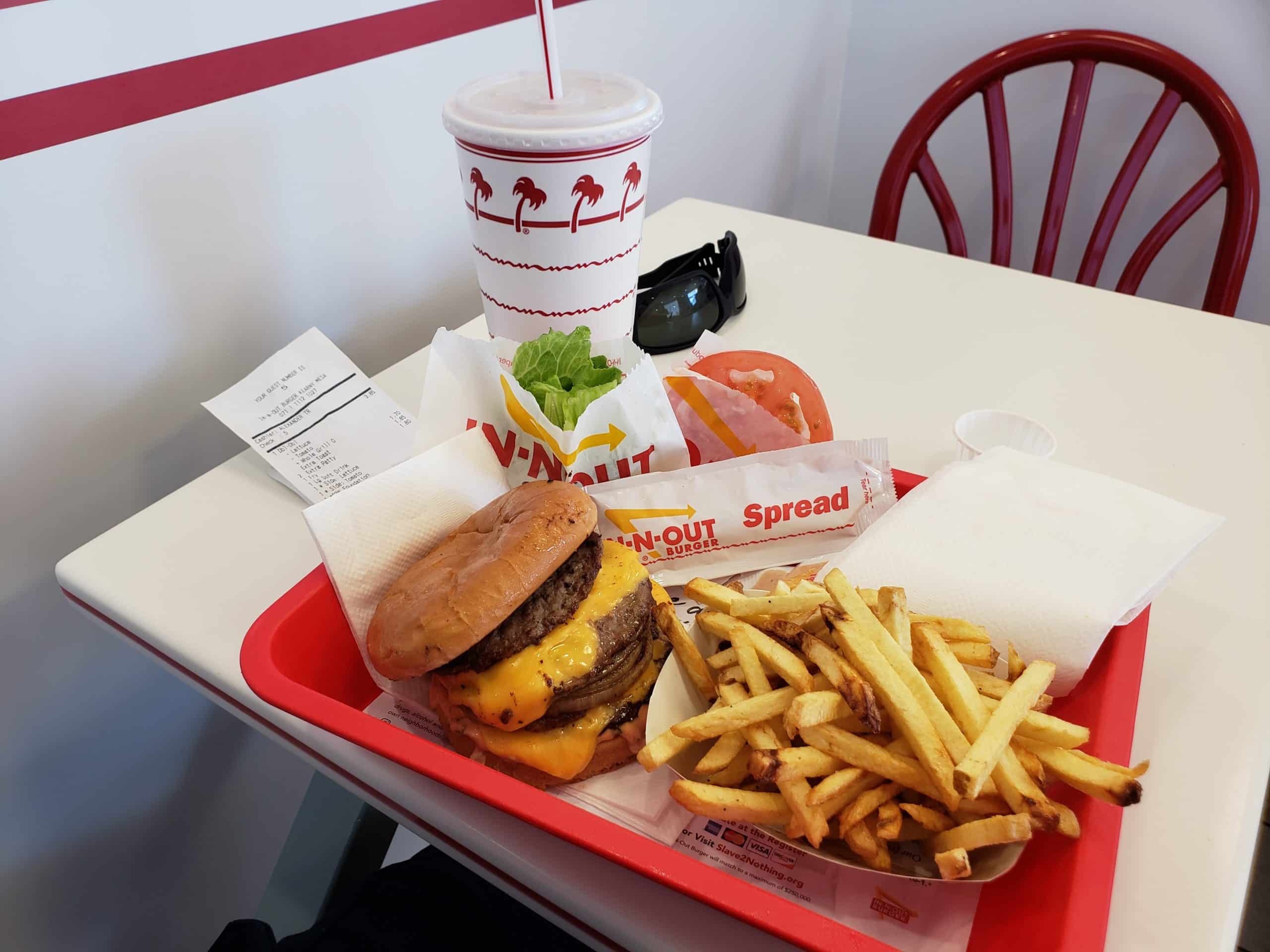 In-N-Out Burger meal 