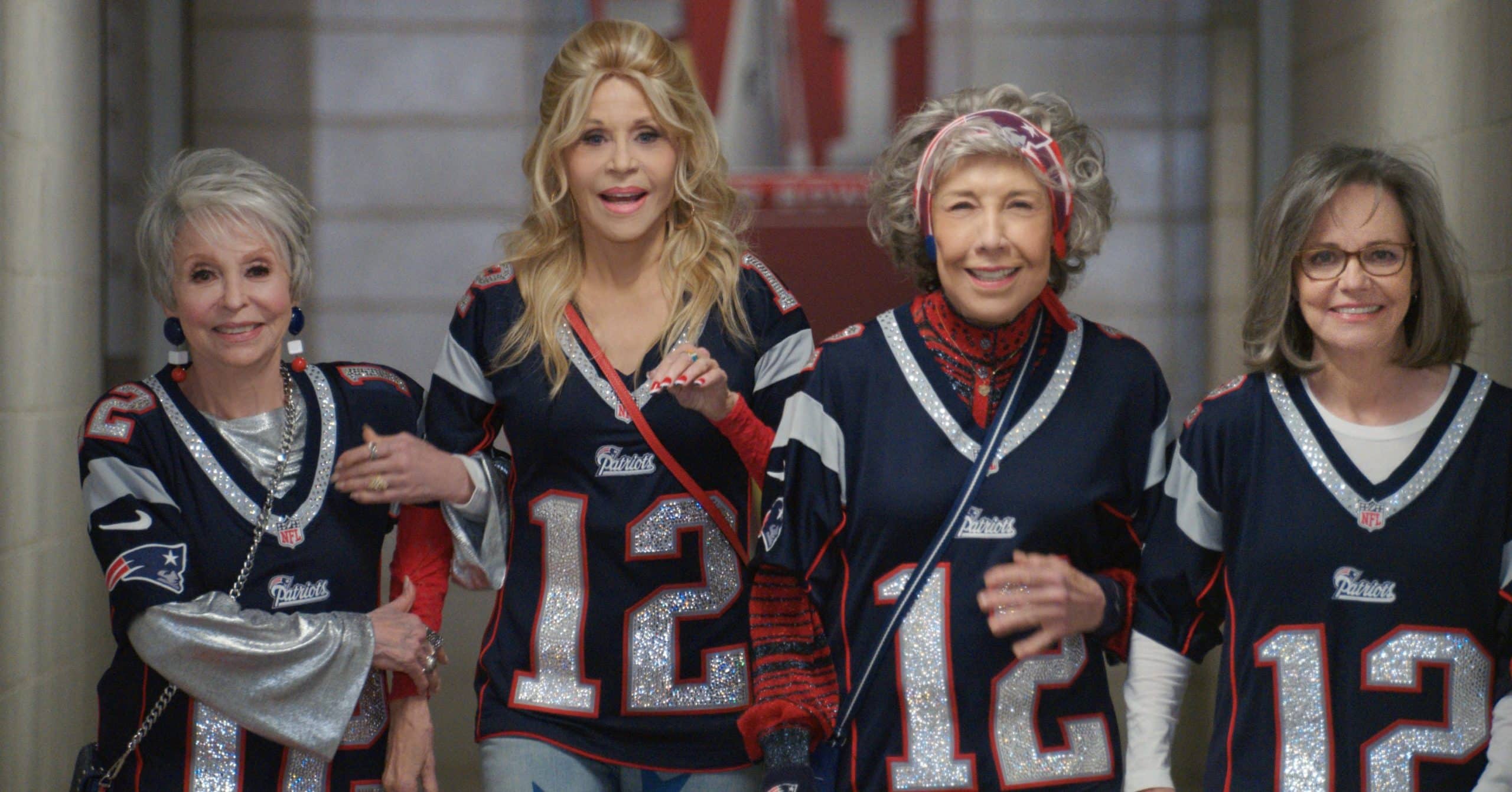 80 FOR BRADY, from left: Rita Moreno, Jane Fonda, Lily Tomlin, Sally Field, 2023