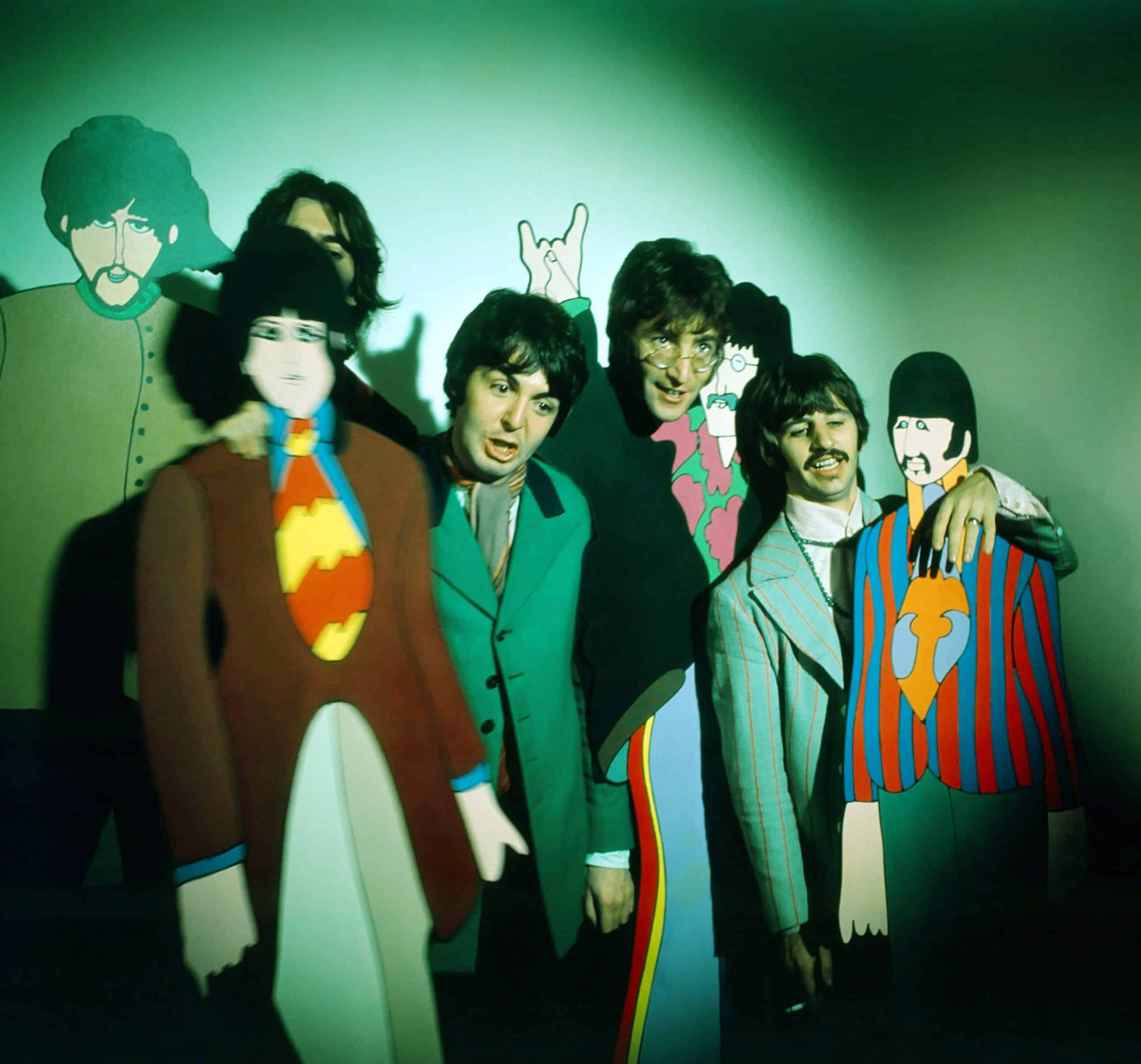 YELLOW SUBMARINE, from left: George Harrison (rear), Paul McCartney, John Lennon, Ringo Starr, 1968