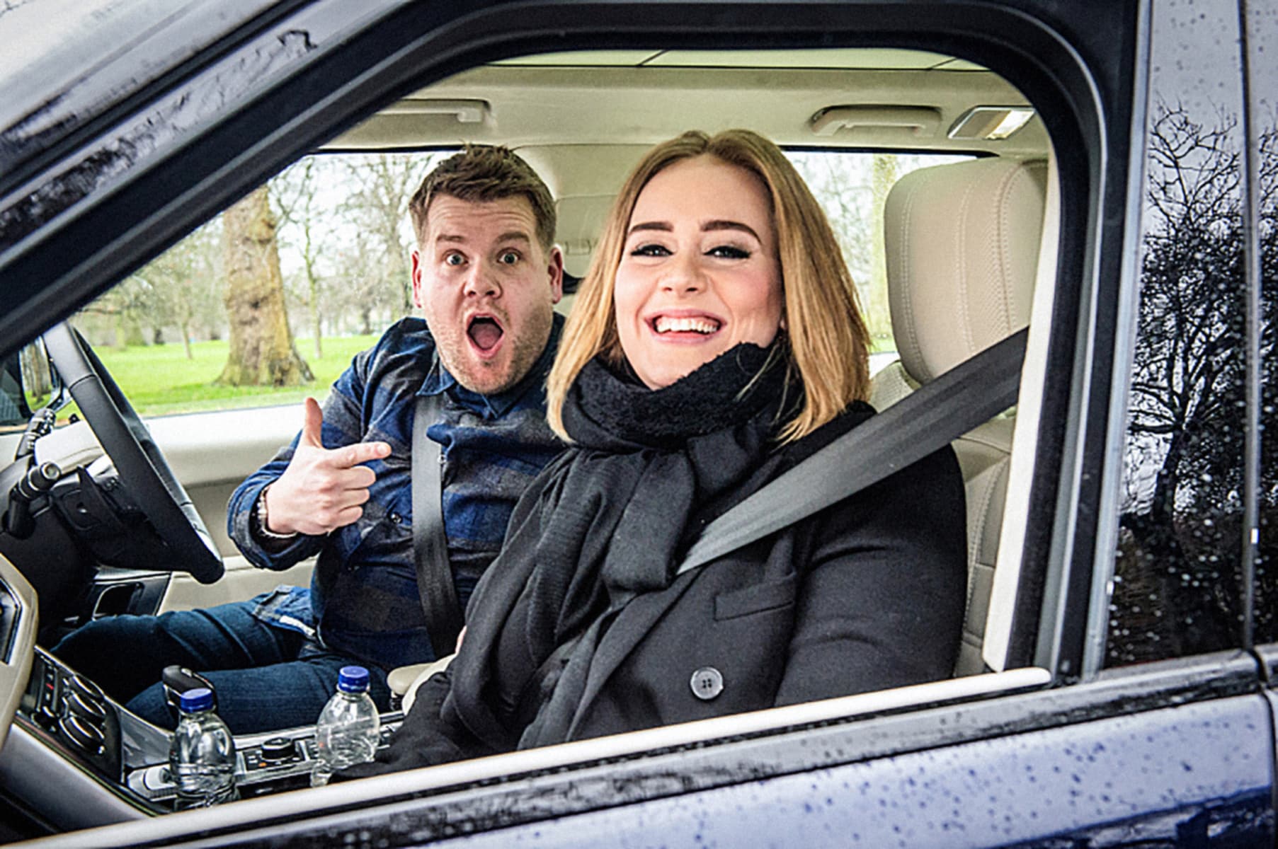 THE LATE LATE SHOW WITH JAMES CORDEN, (from left): host James Corden, Adele, 'Carpool Karaoke',