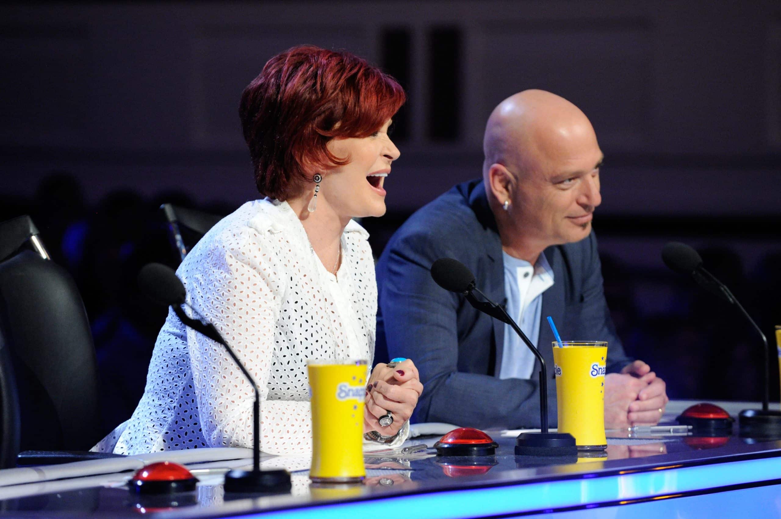 AMERICA'S GOT TALENT, (from left): judge Sharon Osbourne, Howie Mandel, 'Auditions Tampa Mahaffey Theater', (Season 7, aired May 28, 2012), 2006-