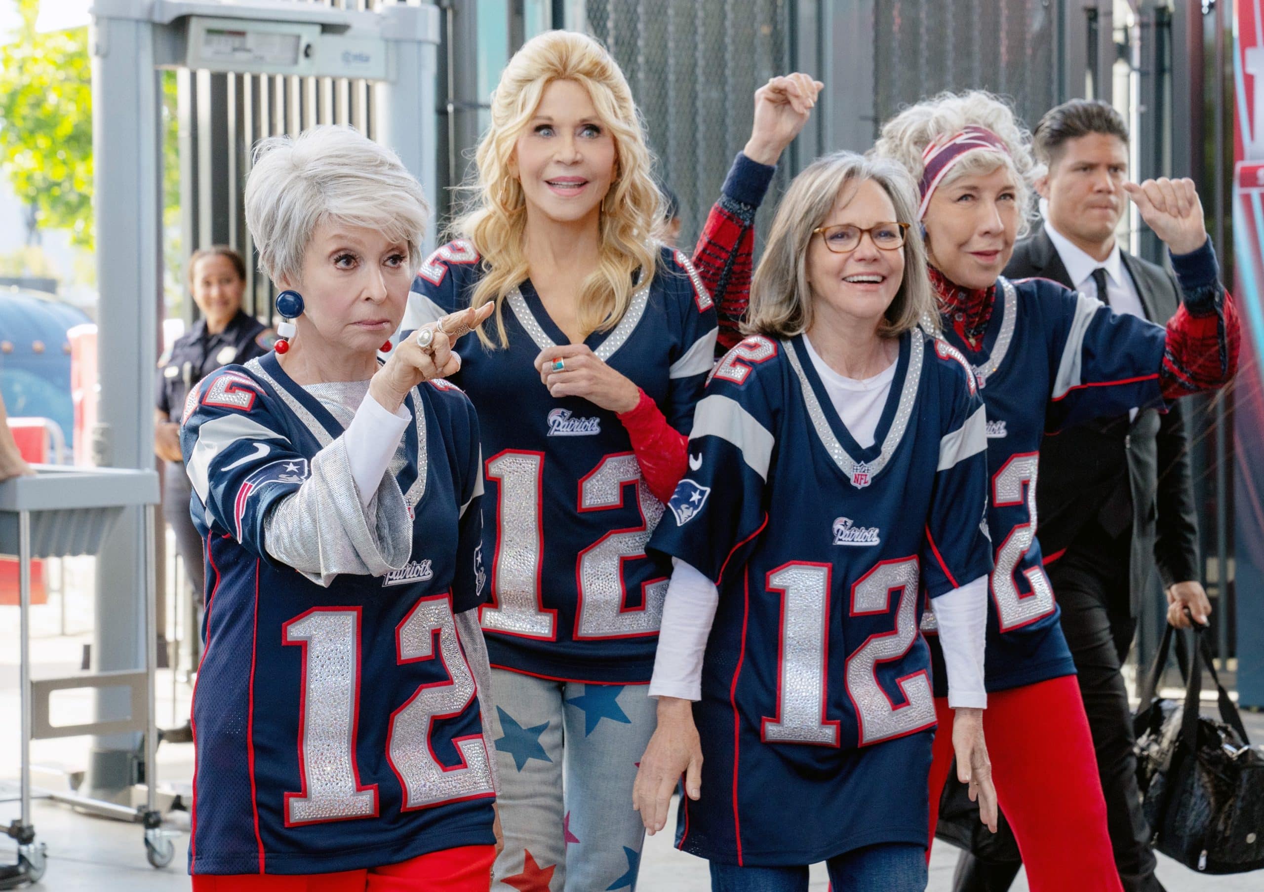 80 FOR BRADY, from left: Rita Moreno, Jane Fonda, Sally Field, Lily Tomlin, 2023