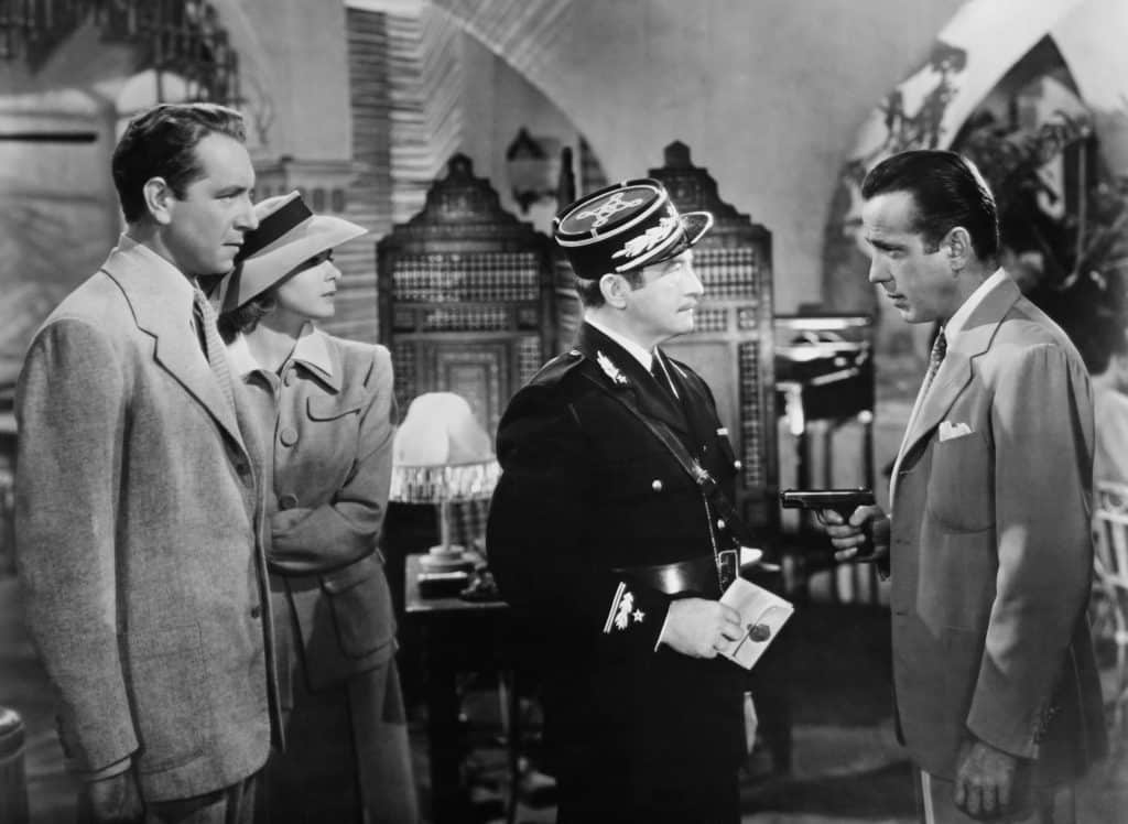 Paul Henreid, Ingrid Bergman and Claude Rains in Casablanca