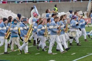 Marching bands were the most common performers in the early years