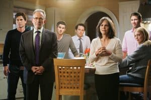 BROTHERS & SISTERS, (from left): Rob Lowe, Ron Rifkin, Dave Annable, Matthew Rhys, Sally Field, Luke MacFarlane, Emily VanCamp