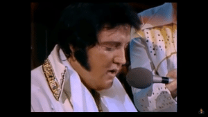 Elvis Presley fighitng through one of his final, moving performances