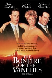 THE BONFIRE OF THE VANITIES, Tom Hanks, Melanie Griffith, Bruce Willis