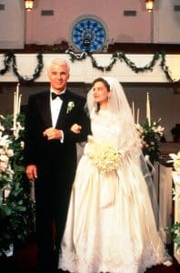 FATHER OF THE BRIDE, from left: Steve Martin, Kimberly Williams