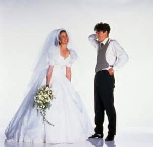 FOUR WEDDINGS AND A FUNERAL, from left: Andie MacDowell, Hugh Grant