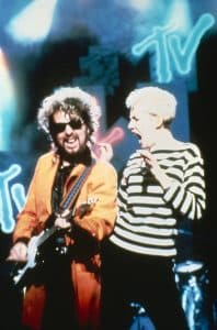 FIRST ANNUAL MTV VIDEO MUSIC AWARDS, The Eurythmics, from left: Dave Stewart, Annie Lennox