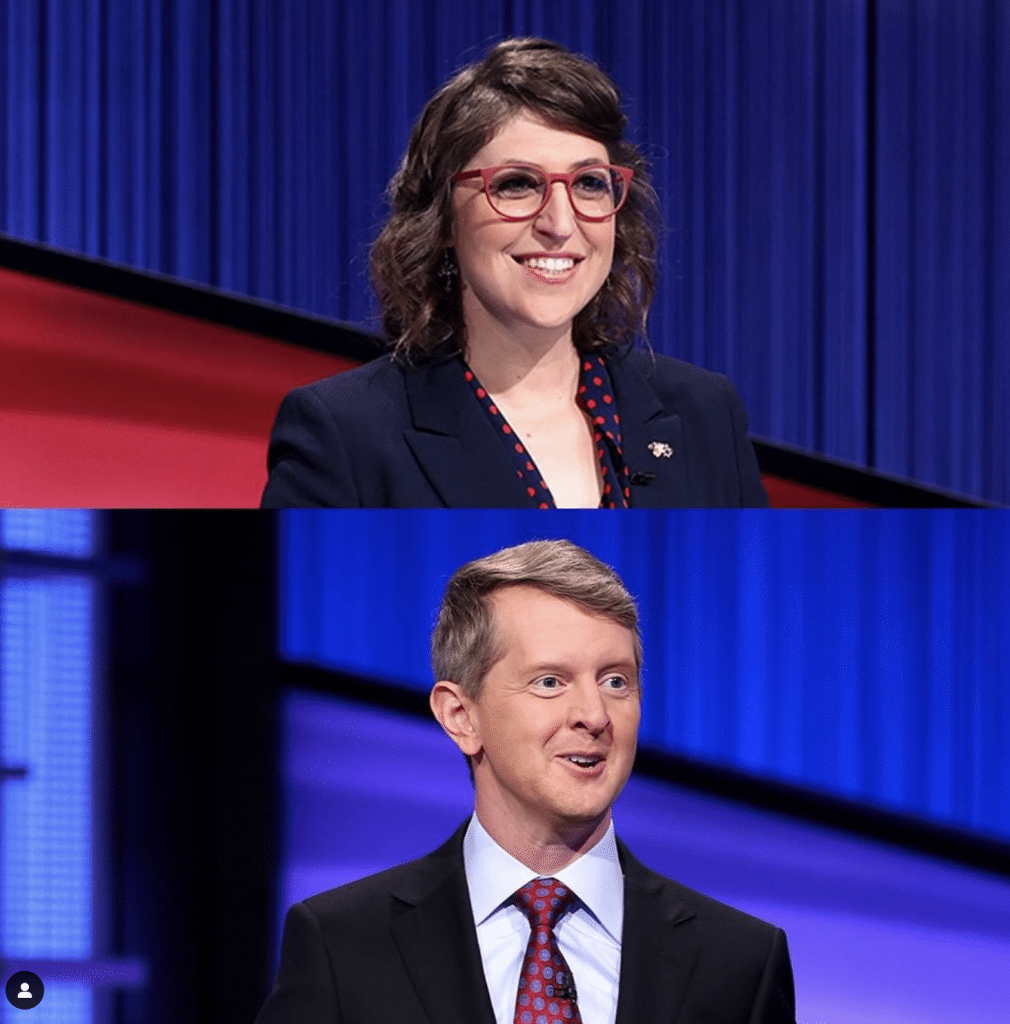 Mayim Bialik and Ken Jennings 