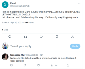 Fans felt a little too much love on Live with Kelly and Mark