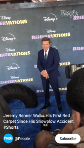 Jeremy Renner returns to the red carpet after his horrid snow plow accident