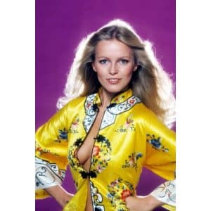 Cheryl Ladd wore a vibrant yellow kimono with a very famous adjustment made, becoming one of the most famous 1970s posters