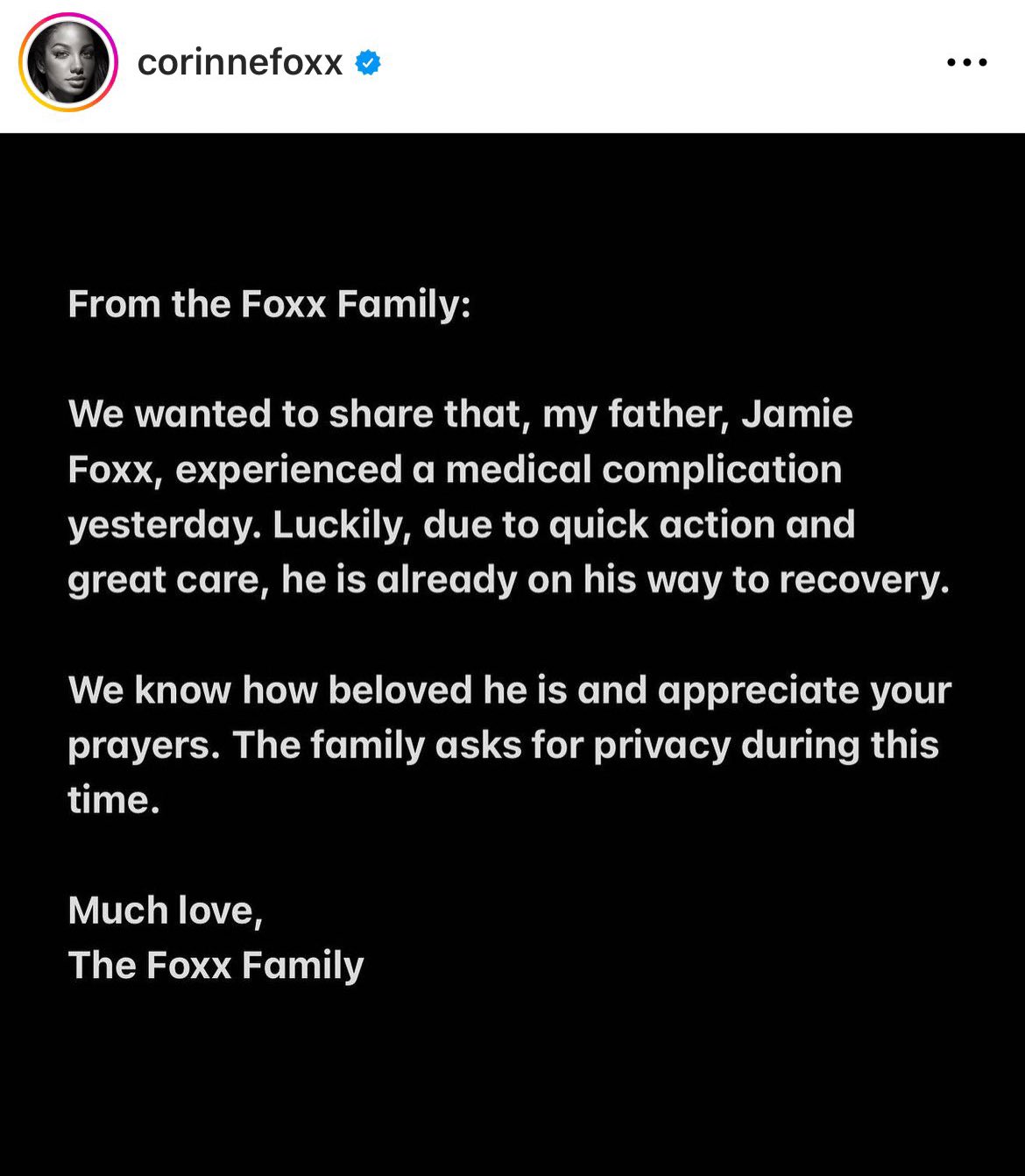 Jamie Foxx Breaks Silence On Three Week Hospitalization Jamie Foxx Breaks Silence On Three Week Hospitalization
