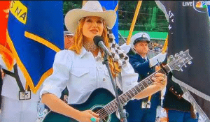 Jewel performed the national anthem with a personal twist