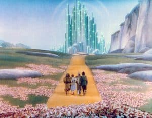 THE WIZARD OF OZ, Bert Lahr, Judy Garland, Jack Haley, Ray Bolger