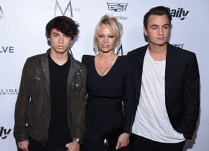 Pamela Anderson with her sons Dylan Lee and Brandon Lee