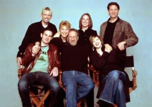 Robert MacNaughton, Henry Thomas, Dee Wallace, director Steven Spielberg, producer Kathleen Kennedy, Drew Barrymore, Peter Coyote