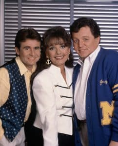 Today at 75, Jerry Mathers is the last surviving Leave It to Beaver cast member. Pictured, from left: Davy Jones ('The Monkees'), Dawn Wells ('Gilligan's Island'), Jerry Mathers ('Leave It To Beaver') (co-hosts)