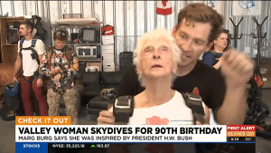 Skydive Buckeye helped Burg spend her 90th birthday skydiving among the clouds