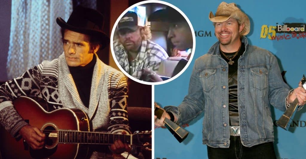 Watch Rare Footage Shows Merle Haggard Toby Keith Singing On Tour Bus