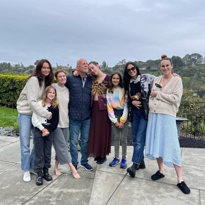 Demi Moore, Emma Hemming Willis, Bruce Willis and family