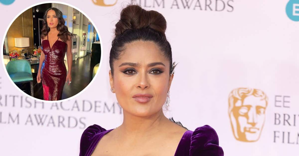 Salma Hayek Looking Breathtaking As Ever In Plunging Red Dress Salma Hayek Looking Breathtaking As Ever In Plunging Red Dress