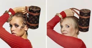 Twiggy recreates Vogue photograph