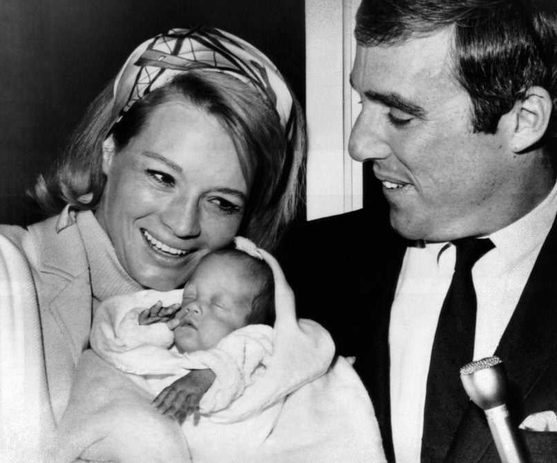 Angie Dickinson with daughter Lea Nikki and husband Burt Bacharach in 1966