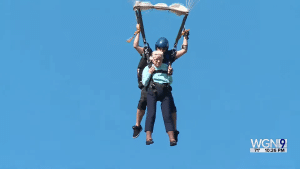 She last participated in skydiving when she was 100