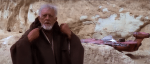 Star Wars was not yet famouus so the robe worn by Obi-Wan Kenobi was lost to time and used by an extra in The Mummy