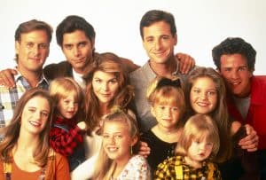 FULL HOUSE, top, from left: Dave Coulier, John Stamos, Bob Saget, Scott Weinger, bottom, from left: Andrea Barber, Blake Tuomy-Wilhoit, Lori Loughlin, Jodie Sweetin, Mary-Kate Olsen, Dylan Tuomy-Wilhoit, Candace Cameron Bure