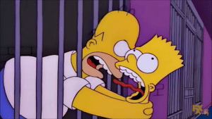 Homer has said himself his times of strangling Bart are over
