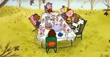 Charlie Brown, Snoopy, and the rest of the gang will be joining families for Thanksgiving once again