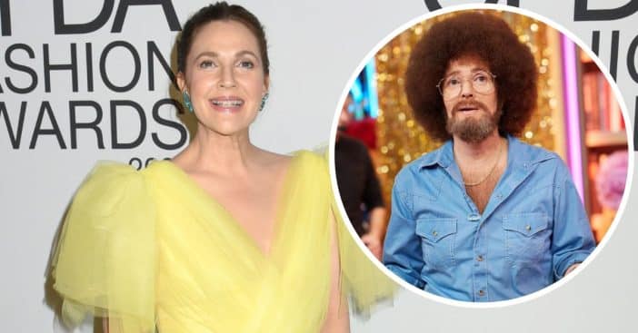 Drew Barrymore Looks Completely Altered As Bob Ross For Halloween ...