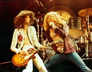 THE SONG REMAINS THE SAME, Led Zeppelin members Jimmy Page and Robert Plant