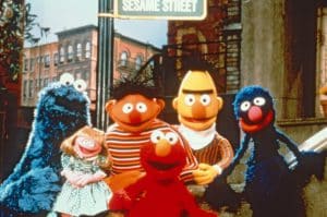 SESAME STREET, from left: Cookie Monster, Prairie Dawn, Ernie, Elmo, Bert, Grover