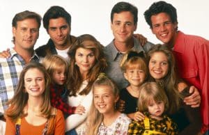 FULL HOUSE, top, from left: Dave Coulier, John Stamos, Bob Saget, Scott Weinger, bottom, from left: Andrea Barber, Blake Tuomy-Wilhoit, Lori Loughlin, Jodie Sweetin, Mary-Kate Olsen, Dylan Tuomy-Wilhoit, Candace Cameron Bure