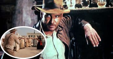 An unsripted scene in the first Indiana Jones film is iconic and divisive