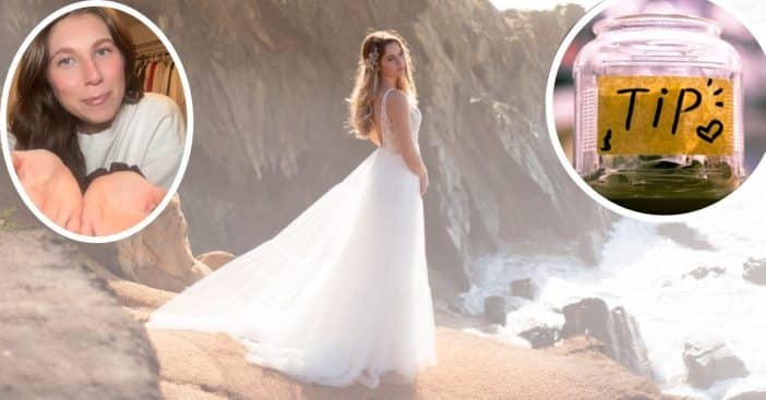 One bride was given the option to tip after buying her dream wedding dress