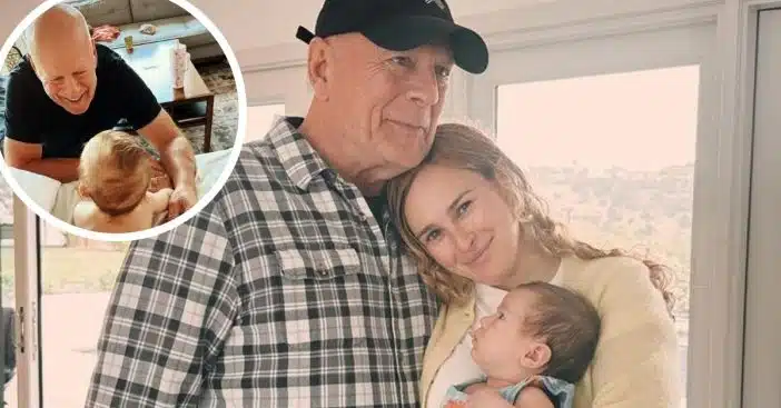 Bruce Willis celebrates his 69th birthday with his granddaughter