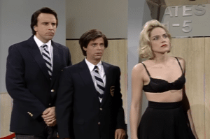 Dana Carvey apologized for an SNL sketch that had Sharon Stone and her character strip