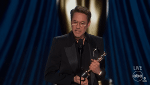 Robert Downey Jr. accepted his very first Oscar win