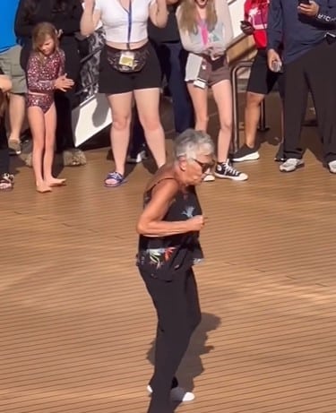 Elderly woman dancing