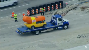 No injuries were reported when an Oscar Mayer Wienermobile crashed into another vehicle
